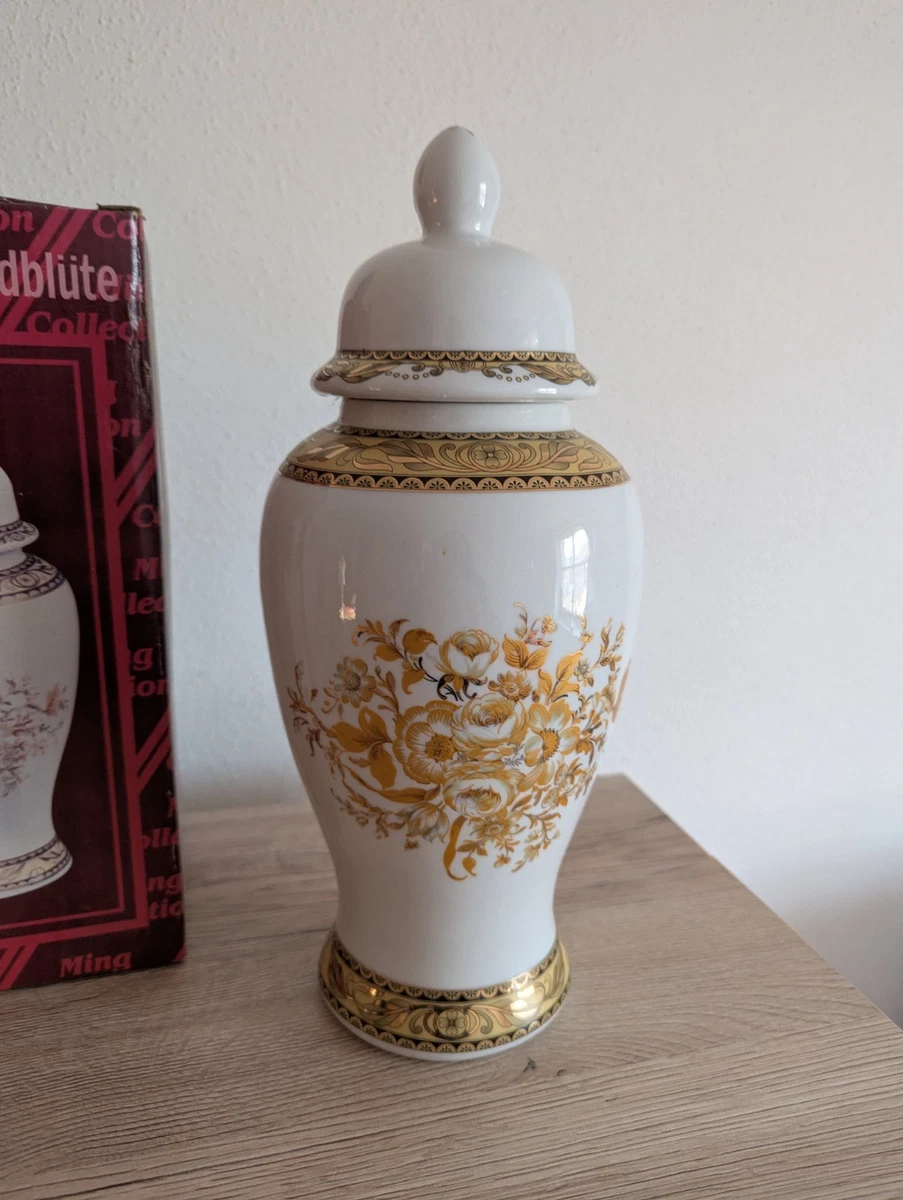 Vintage Ardco Ingwerglas Mit Deckel Asiatisch Schwarz Rot Weiß