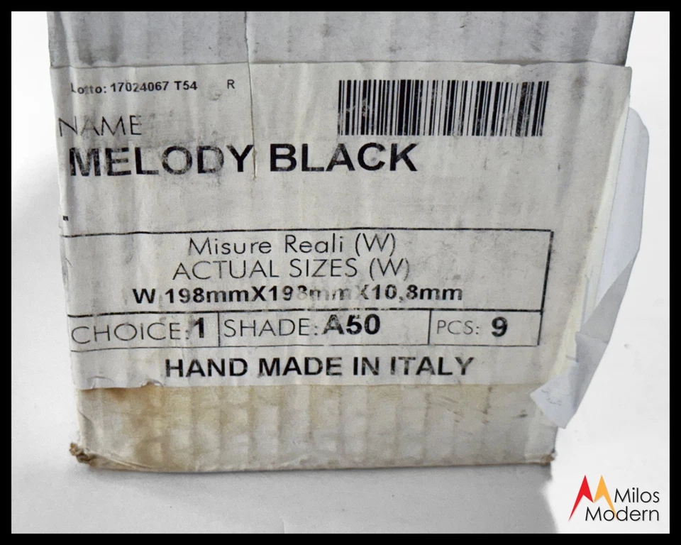 Unica Melody Italian Tile Geometric 8 x 8 Box of 9 per Box Lot of 18 Boxes Avail - Image 2 of 4