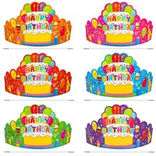 30 Pcs Birthday Party Crowns for Kids Happy Birthday Hats Colorful Crown Set ...