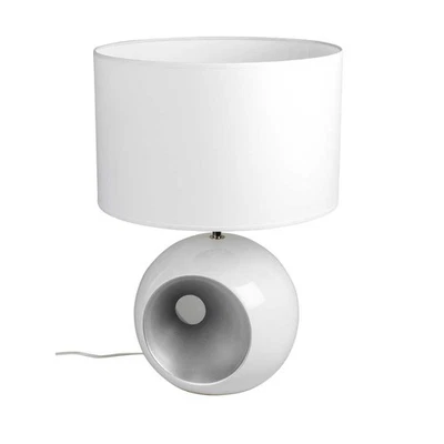 Tischlampe, Leuchte KUGEL H. 57cm D. 35cm weiß silber Keramik Formano WA - Bild 1 von 4