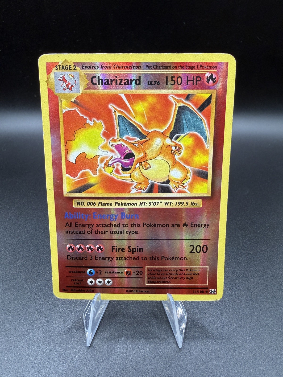 🔥 HP Charizard 11/108 Pokemon XY Evolutions - Rare Reverse Holo Pokémon 
