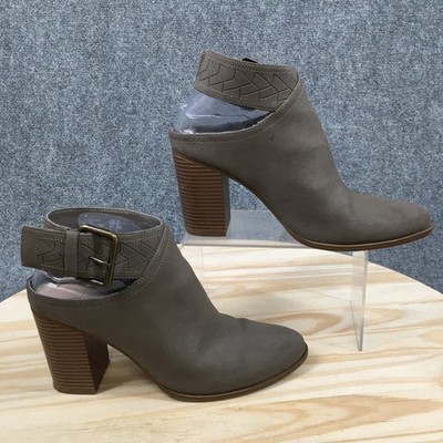 American Eagle Ankle Boots Womens 9.5 Buckle Heels Casual Faux Leather Gray