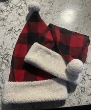 Flannel Santa Hats for Adults