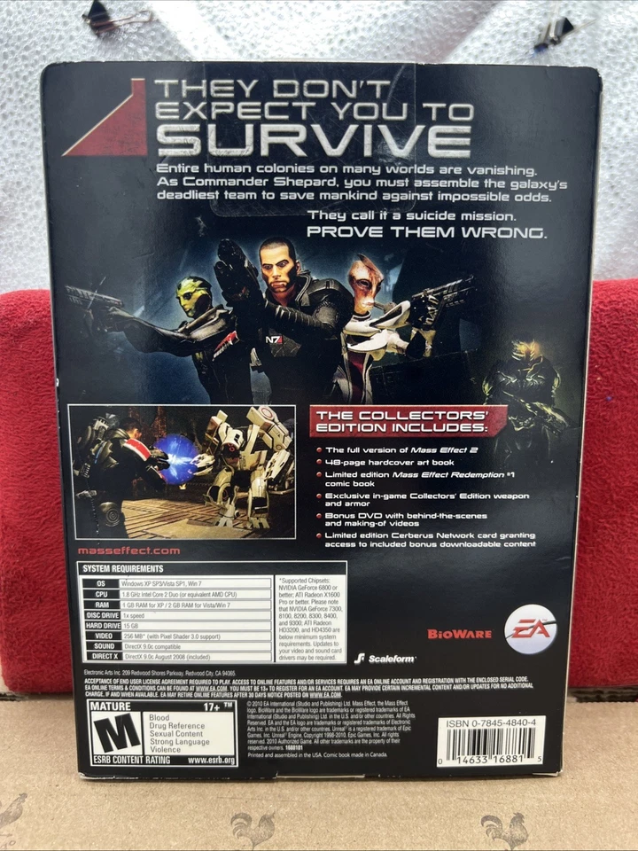 Mass Effect 2 [Collectors' Edition] (PC/DVD-ROM) NEW open box display Steelbook - Image 3 of 4