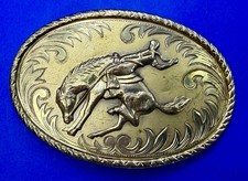 Bucking Bronco Professional Bronc Horse Rider Rodeo Cowboy Western Belt Buckle
