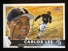 2001 Fleer Tradition Carlos Lee Signed Card 325 White Sox Autograph Auto