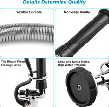 Commercial Sink Faucet Sprayer with 44" Stainless Steel Hose, Universal 1.42 ...