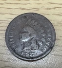 1867 Indian Head Penny Rare Date Good Details/dings No Reserve!