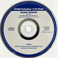 Epson Perfection 3170 Photo Scanner Software CD Windows Mac OS XP 2000 98