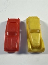 Vintage 1951 Plastic Toy Cars Alfa Romeo Duesenberg 2 Car Lot USA Toy Old Red
