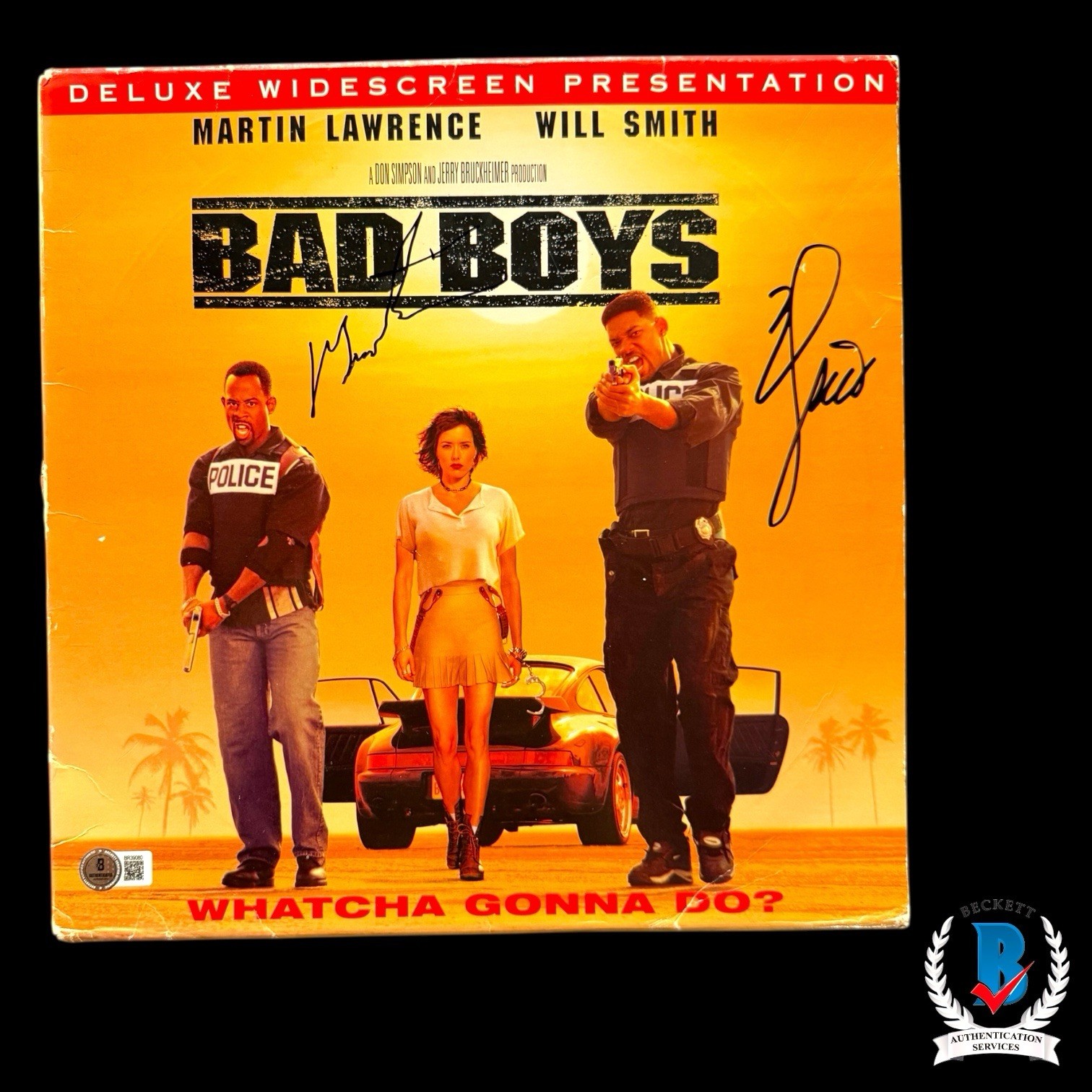 Will Smith & Martin Lawrence Signed Original Bad Boys Laserdisc BAS Beckett COA 