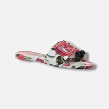 Dolce&Gabbana Women's Red Floral Logo Pool Slide Sandals Shoes Size EU:37 US:7