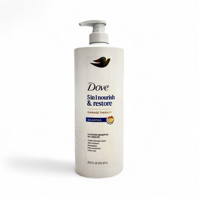 Dove Nourish & Restore 5-in-1 Damage Therapy Shampoo, 33.8 fl oz