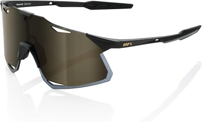 100% Hypercraft Sunglasses Matte Black with Gold Mirror Lenses