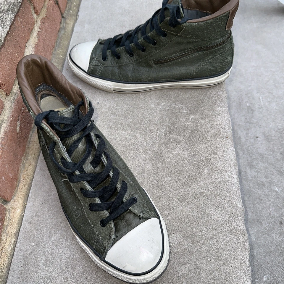 Converse X John Varvatos All Star High Top Side Zipper US M 9 W 11 Leather - Image 2 of 4