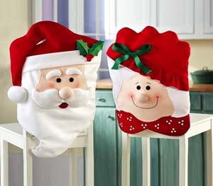 Babbo 4 Natale.Set 4 Coprisedia Natalizio Babbo E Mamma Natale Decorazioni Per Sedia Rosso Ebay