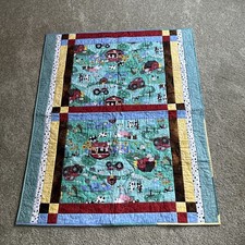 Handmade BABY QUILT Farm Barn Tractor Animals Scene 42 X 35  By Quilt Guild EUC