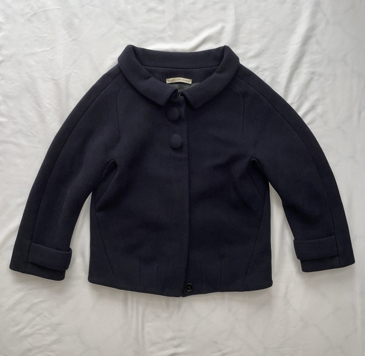 Balenciaga Vintage Fall 2006 Couture Molded Navy Wool Mod Balenciaga Vintage Fall 2006 Couture Molded Navy Wool Mod