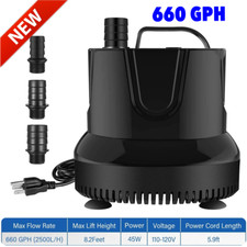 660GPH Submersible Water Pump, Pond Fountain ...