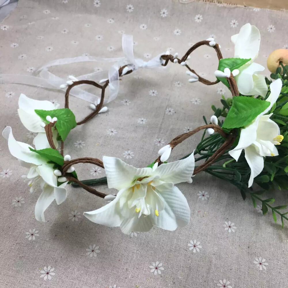 Miss Headpiece for Women Lily Flower Headband Bridal Headpieces Wedding
