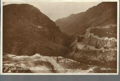 Waterfall & Gorge Pass of Glencoe  _ 1950s Real Photograph old cars