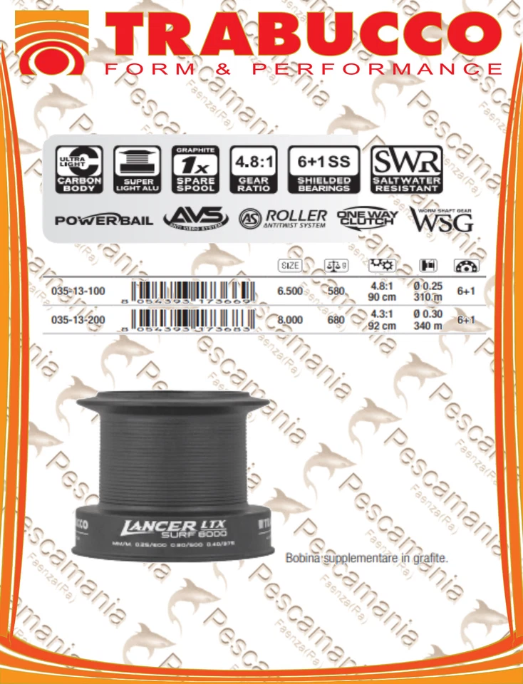 Mulinello Trabucco LANCER LTX SURF 6500 surf casting - Immagine 2 di 4