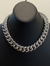 18mm Men's Miami Cuban Link KILO Choker White Gold Stainless Real Hip Hop Chain