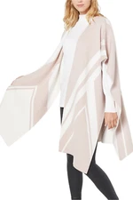 Attitudes by Renee Color Block Sweater Ruana White/Maple Sugar