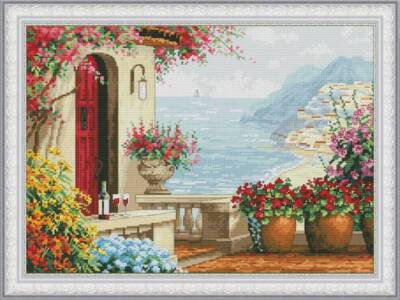 Cross stitch kit On the coast 32x24cm Aida 16ct embroidery needlepoint kit