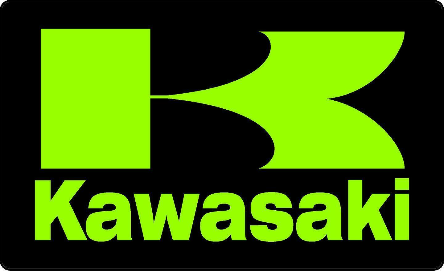 Kawasaki K Over Gloss Racing Retro Decal Sticker Green 3.75"
