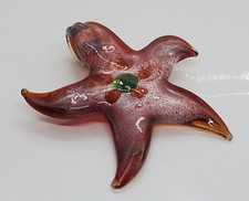 Art Glass Starfish Pendant Handmade Multicolor Starfish Design 2"