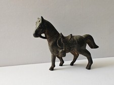 Vintage 1960's Cast Metal Toy Horse With Saddle
