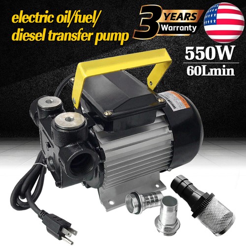 110V AC Self Priming Electric Oil Pump Transfer Fuel Diesel 16GPM 44PSI