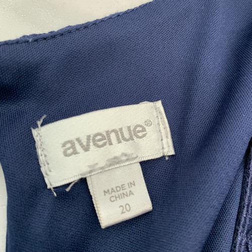 Avenue Kleid Gr. 20 Maxi blau hauchdünn ärmellos Rüschen gefüttert V-Ausschnitt Urlaub - Bild 9 von 12