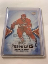 17-18 Valentin Zykov /1299 Carolina Hurricanes UD Ice Premiers #124