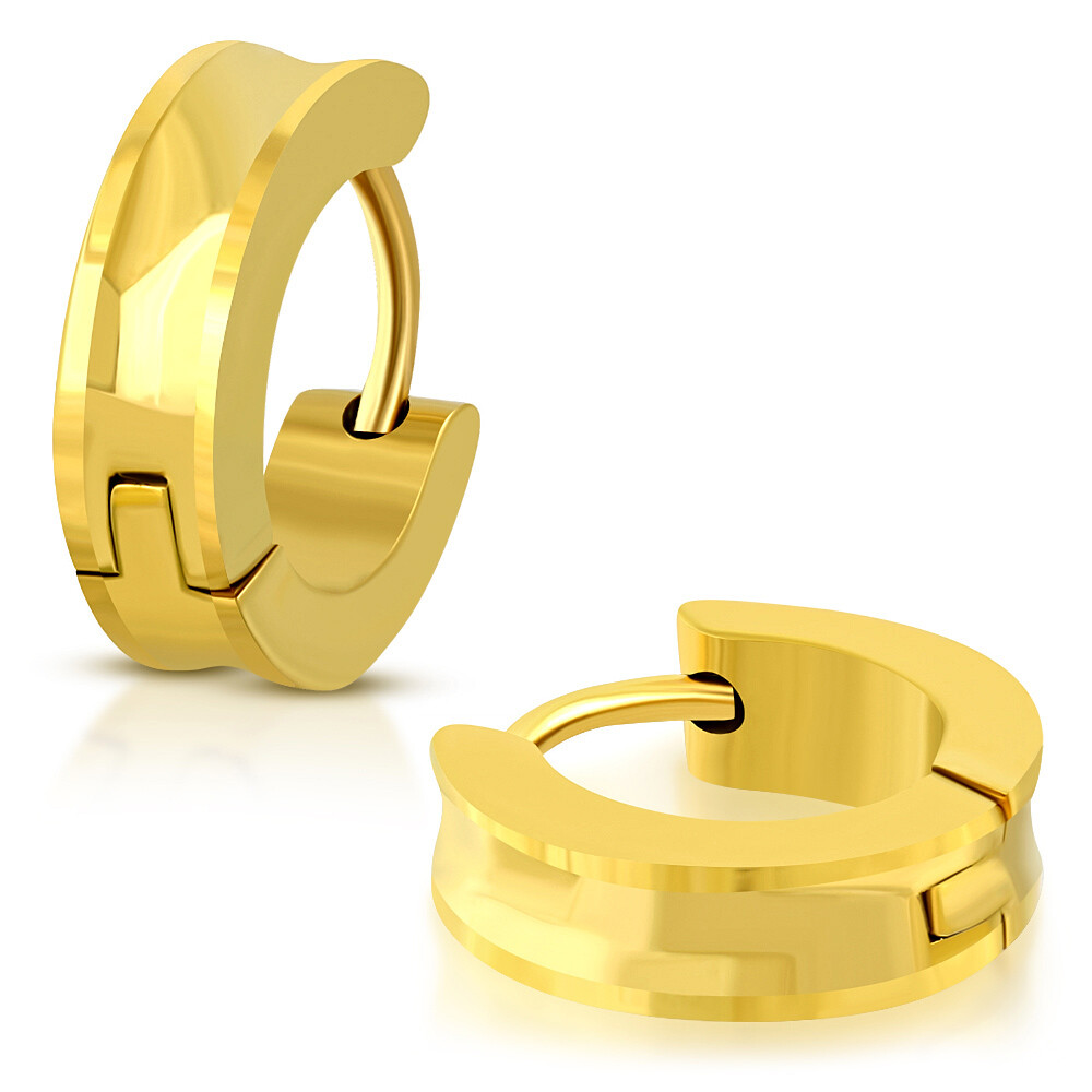 Pendientes de Hombre Acero Inoxidable Chapado Oro De Forma Curvas ESV620