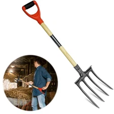 Garden Fork,4 Teeth Spading Fork,Composting Fork,Pitchforks for Gardening Diggin