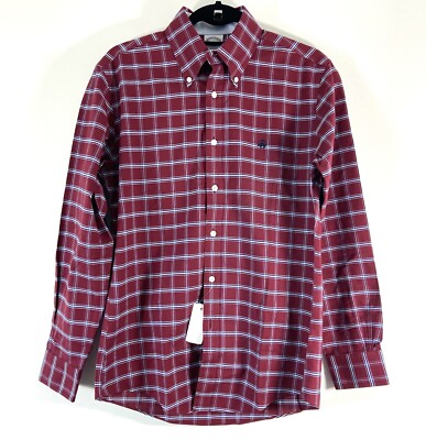 Brooks Brothers 1818 Regent Shirt Mens Small Red Long Sleeve Button Up Plaid New