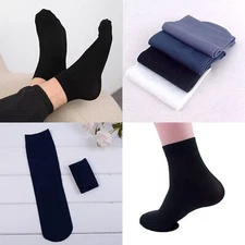 1Pair Mens Soft Bamboo Silk Ankle Business Dress Thin Sock Sports Casual Socks