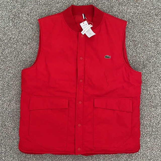 Lacoste Water Red Padded Quilted Vest 