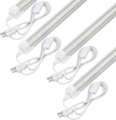 4Pack LED Shop Light 2FT,V Shape Integrated T8 LED Tube Light,3000Lm,20W,5000K S
