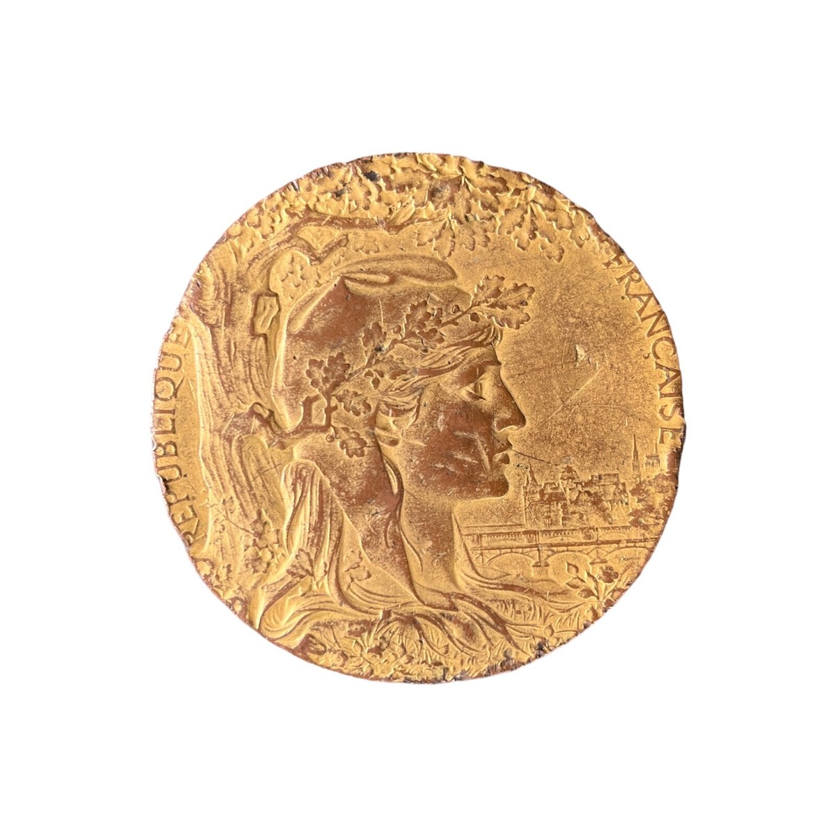MEDAILLE DE TABLE En Bronze Par Vernier @ Verdun 1916 @ On Ne Passe Pas