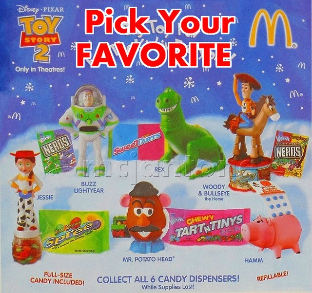 McDonald's 1999 TOY STORY CANDY DISPENSER Refillable BIG Figure YOUR