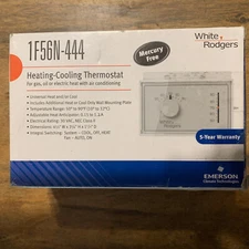 Emerson 1F56n-444 Standard Mechanical Thermostats, 1 H 1 C, Hardwired, 24Vac