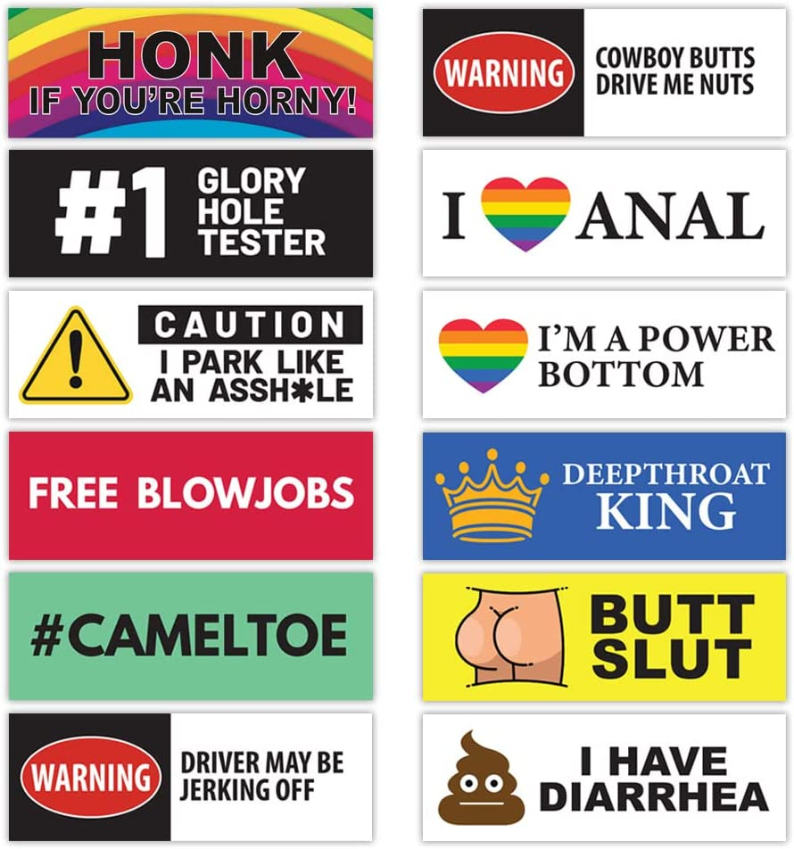 Funny Prank Bumper Sticker 12Pack Decal Bumper Pranks