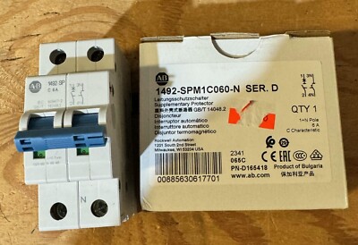NEW Allen Bradley AB 1492-SPM1C060-N SUPPLEMENTARY PROTECTOR, NEUTRAL OPTION 6A