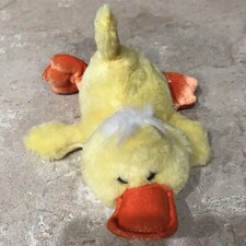 DUCKLING soft plush 8" lying stuffed animal by Dan Dee baby Easter duck