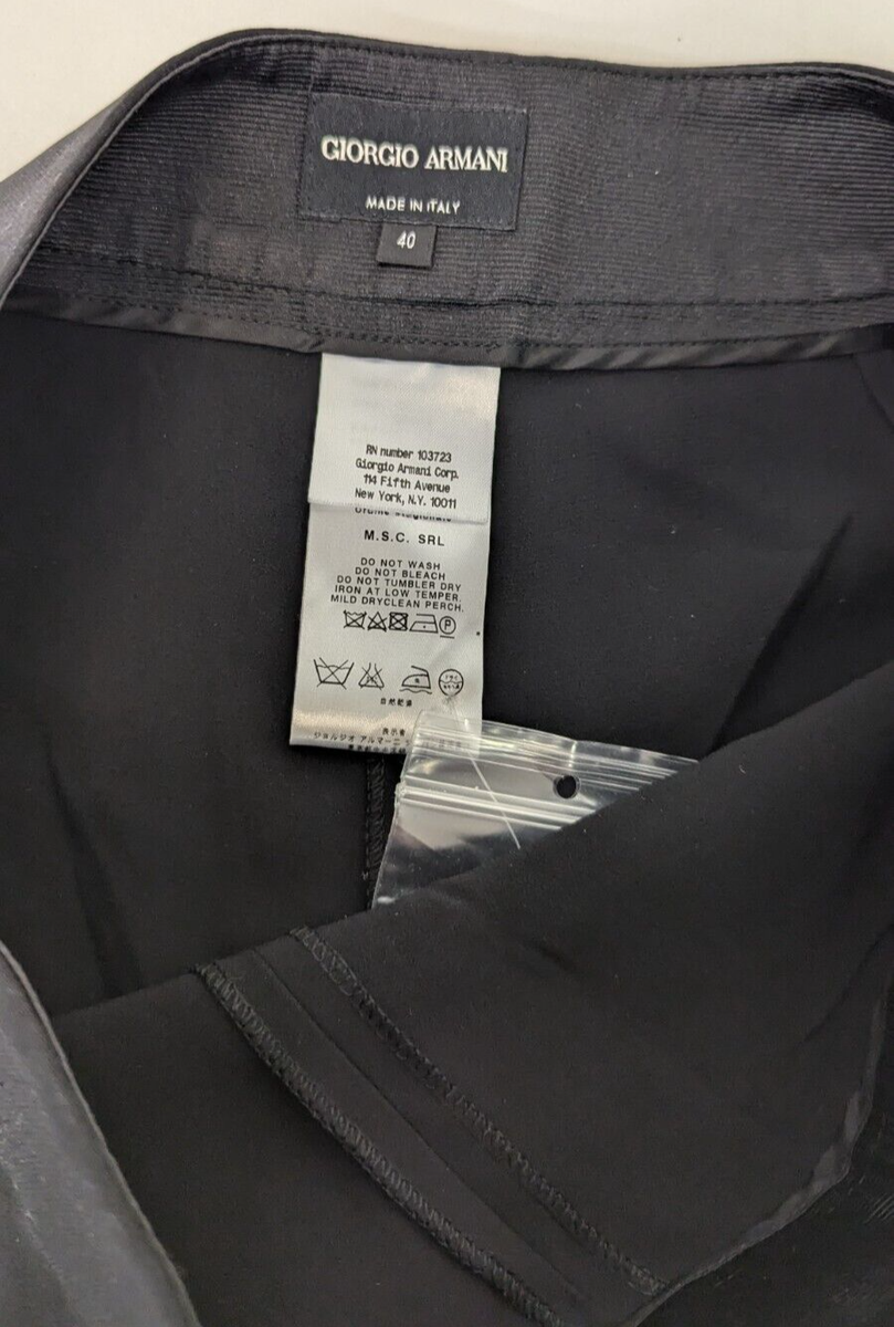 Giorgio Armani 100% Silk Black Slacks - RN: 103723 - Deadstock | eBay