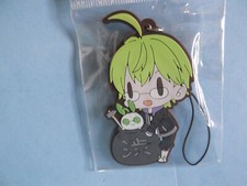 Collectible Phone Strap/Charm 2.5"in Rubber Light Green Hair w/Bunny Anime Fig