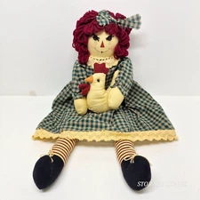 VTG Unicorn Merchandise Raggedy Ann Doll With Chicken Hen, 21" Tall, Primitive